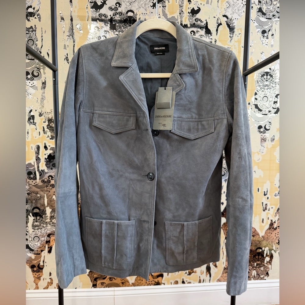 Zadig & Voltaire Laron 100% Suede Jacket NWT ~ Size XS ~ Retail $848 - Picture 2 of 13